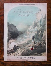 c1870 Avalanche Galop Victorian Illustrated Music Sheet Tinney Cornet Lumley Alp