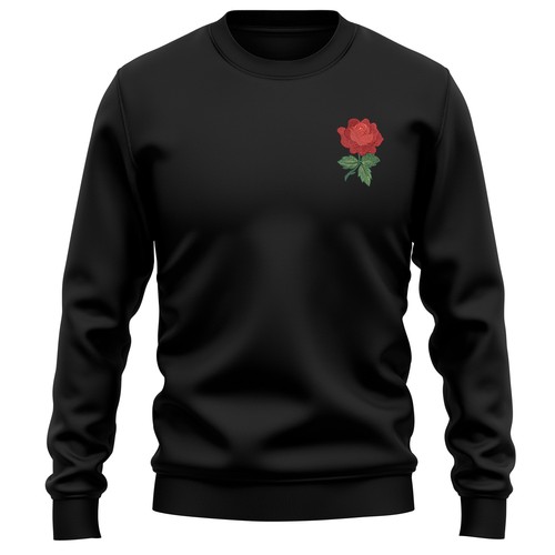 Embroidered english rose - english,