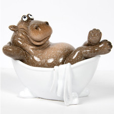 Hippo Bath Time bathroom ornament by Lesser & Pavey wildlife lover gift, boxed
