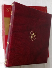 STANLEY GIBBONS GREAT BRITAIN LUXURY PADDED MAROON 4-RING STAMP ALBUM, BOXED