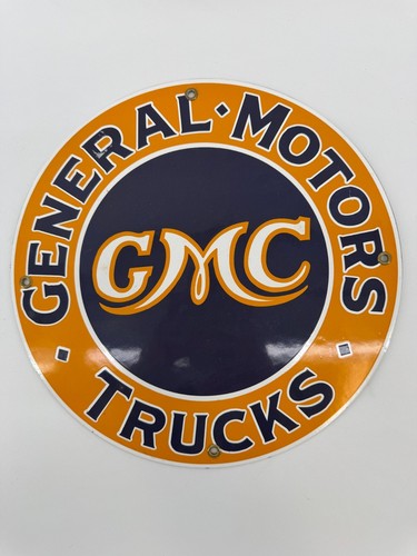 Gmc trucks porcelain sign - trucks,