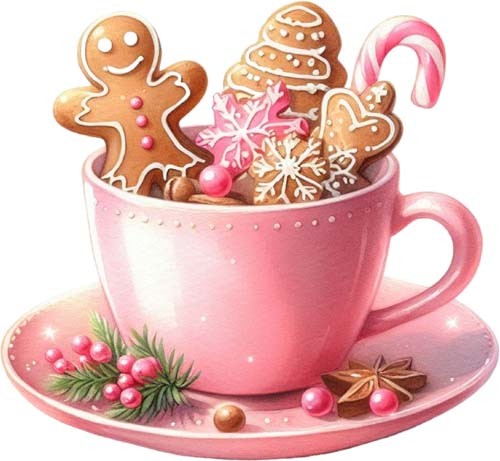 Christmas pink coffee - coffee, cup