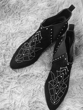 Dune Black Studded Ankle Boots