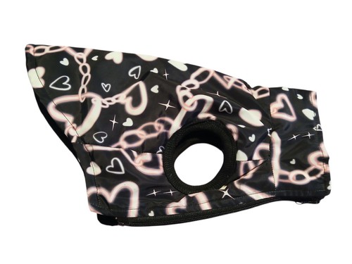 Dog coat jacket black - dog, pink