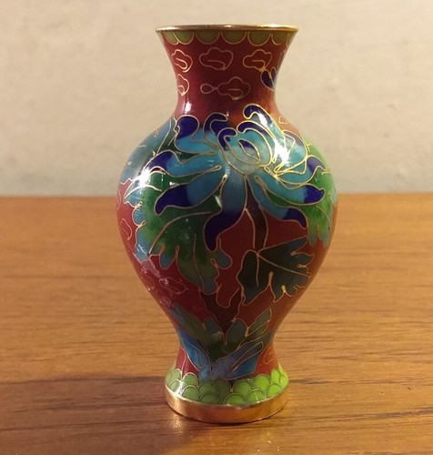 Cloisonne vase multicoloured - vase.,