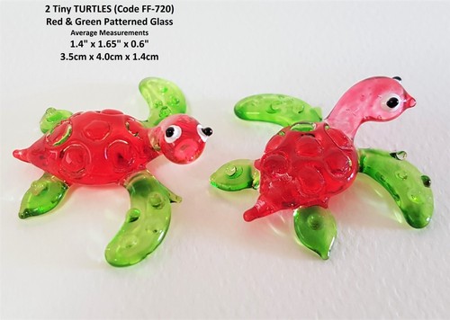 Miniature glass turtles - glass,