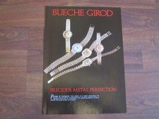 Vintage Magazine Advertisement 1989 - Bueche Girod Ladies Watches. Frameable