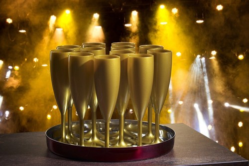 Gold prosecco champagne flutes - gold,