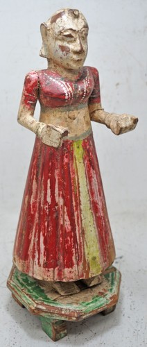 Antique wooden goddess gangaur - antique,