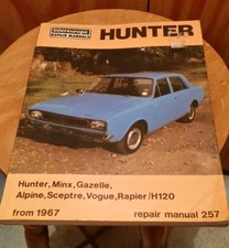 Car workshop manual hillman hunter & sceptre SP manual No37 Classic car book 