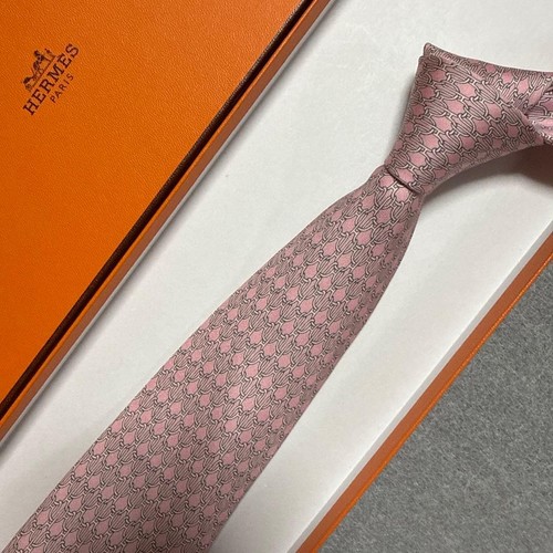 Hermes tie pink geometric - tie,, pink,