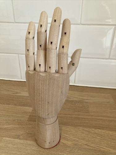 Wooden articulated hand - articulated, 10”