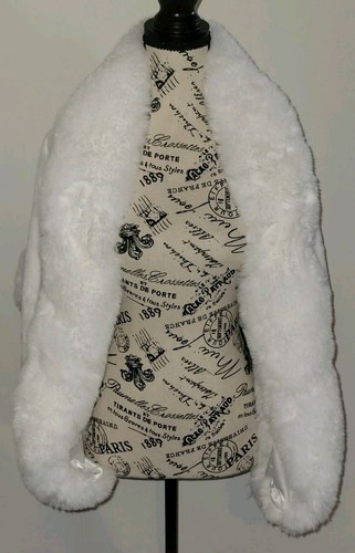 Caistre white faux - faux, stole