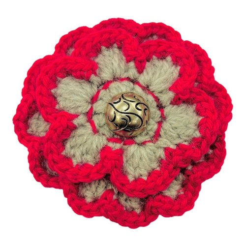 Handmade crochet flower brooch - crochet,