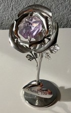 Thank You Rose Ornament with Swarovski Crystal Elements by CRYSTOCRAFT