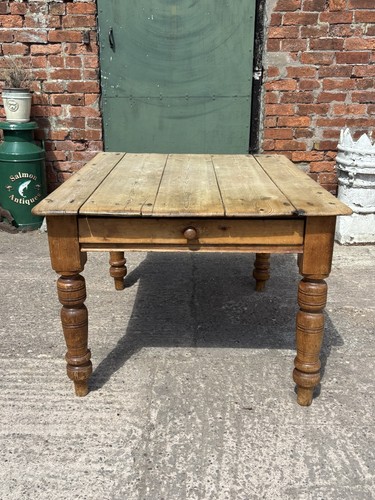 Antique pine kitchen table - kitchen,