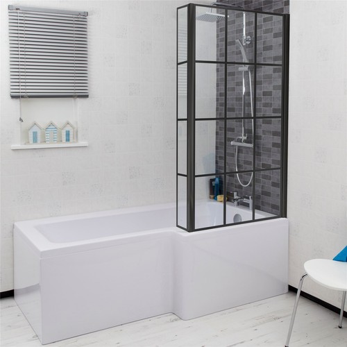 Bathroom shaped bath black - l,