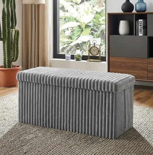 Ribbed ottoman storage - ribbed,