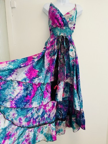 Silk dress long bohemian tie - long,