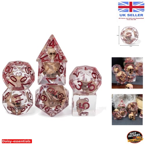 Unique 7pc skull - dice, set