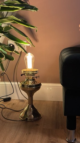 Vintage brass oil lamp - vintage,