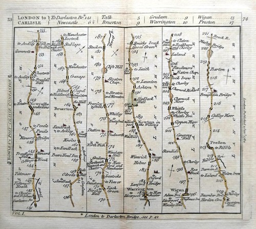 Cheshire lancashire road map - cheshire,