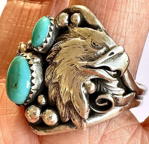 Navajo eagle turquoise mens - turquoise,