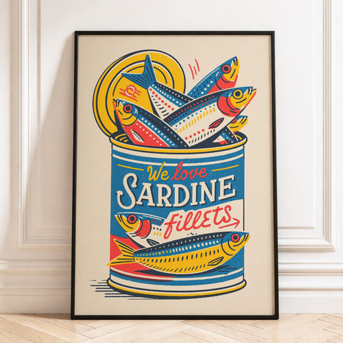 Vintage sardine tin - vintage, poster