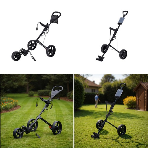 Wheels golf push pull cart - 3,