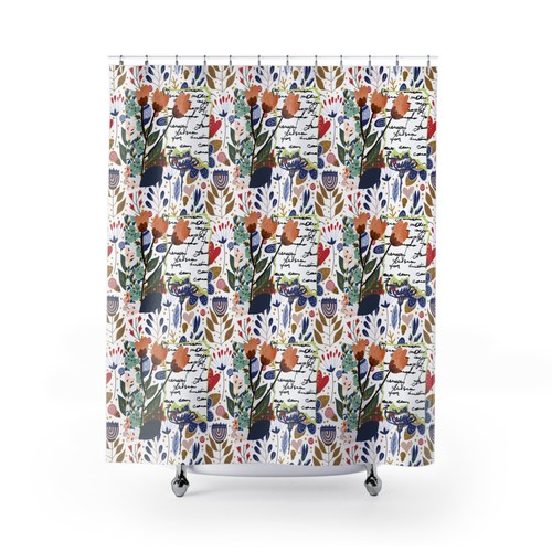 Shower curtains retro fluer - retro,