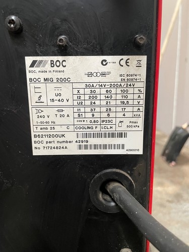 Boc mig 200c welding machine - mig,