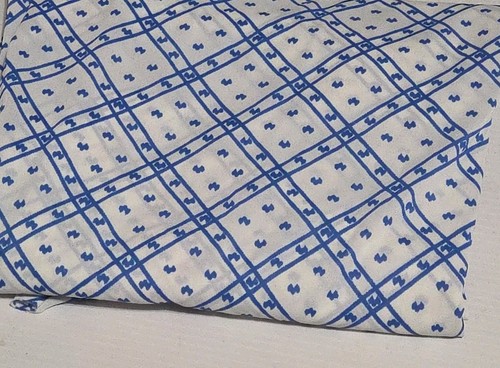 White blue indian block print - block,