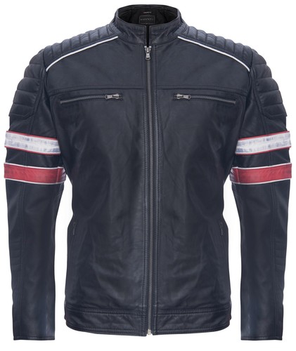 Men racing black leather - black,