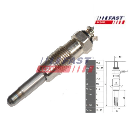 Glow plug fast ft82710 - plug,