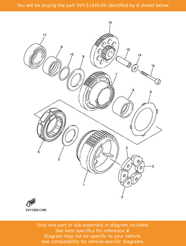Yamaha spacer 5vy 11445 - yamaha, 5vy-11445-00