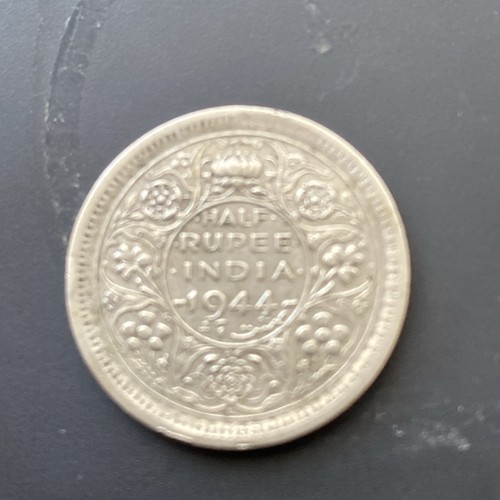 India 1944 silver half - , rupee