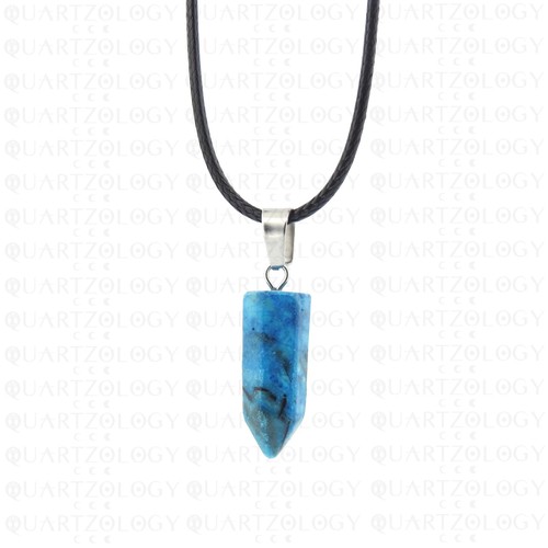 Chrysocolla hexagon necklace - hexagon,