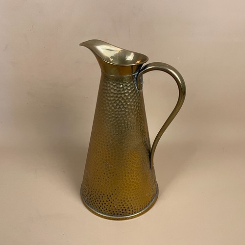 Large edwardian gold brass jug - gold,