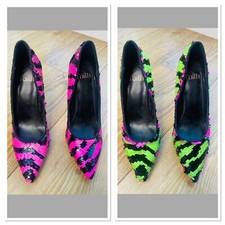 Pink green sequin court - sequin, shoes