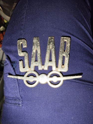 Vintage saab car badge