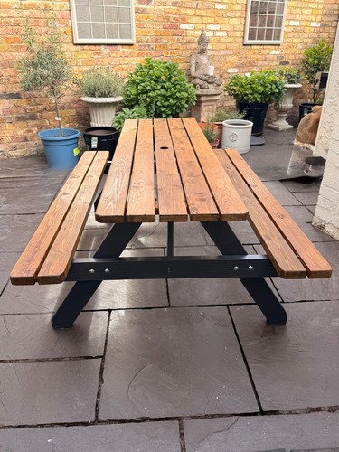 Seater wooden picnic table - 8,