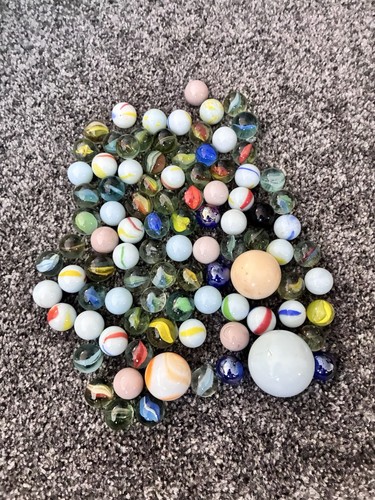 Mixed glass marbles job lot - mixed,