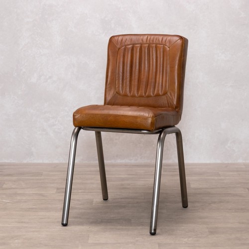 Dark tan leather - leather, chair