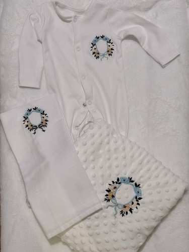 Newborn unisex 3pc white - newborn,