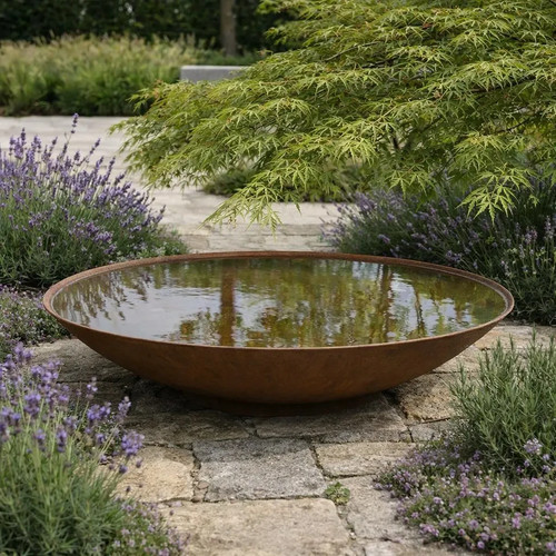 Corten steel water bowl - corten,
