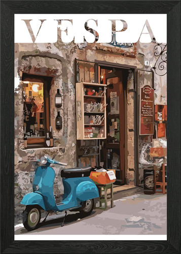 Vespa scooter italian alley - vespa,