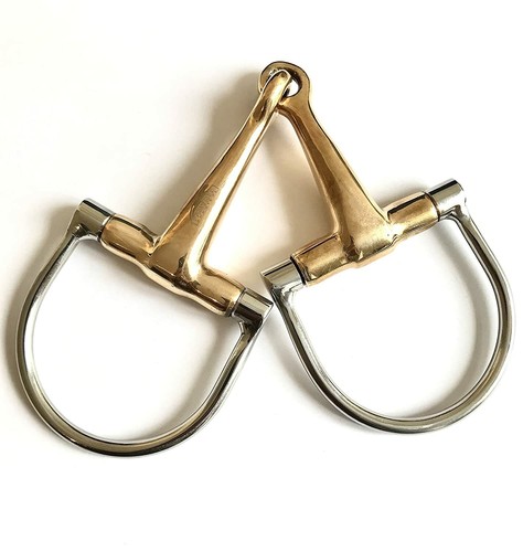 Stainless steel brass snaffle - steel,