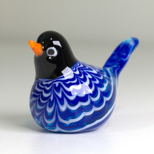 Hand blown art glass bird - blown,