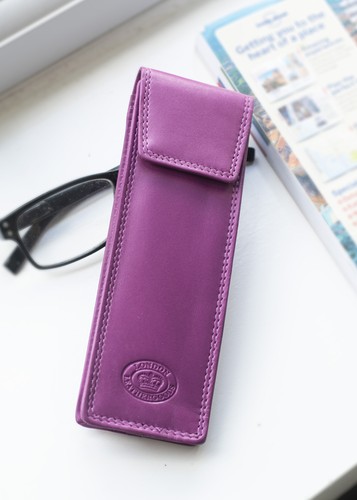 Genuine leather glasses case - leather,