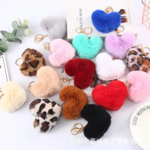 Heart shape keychain - heart, faux